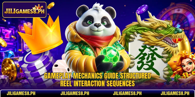 Gameplay mechanics guide structured reel interaction sequences