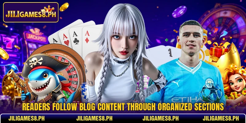 Readers follow Blog content through organized sections